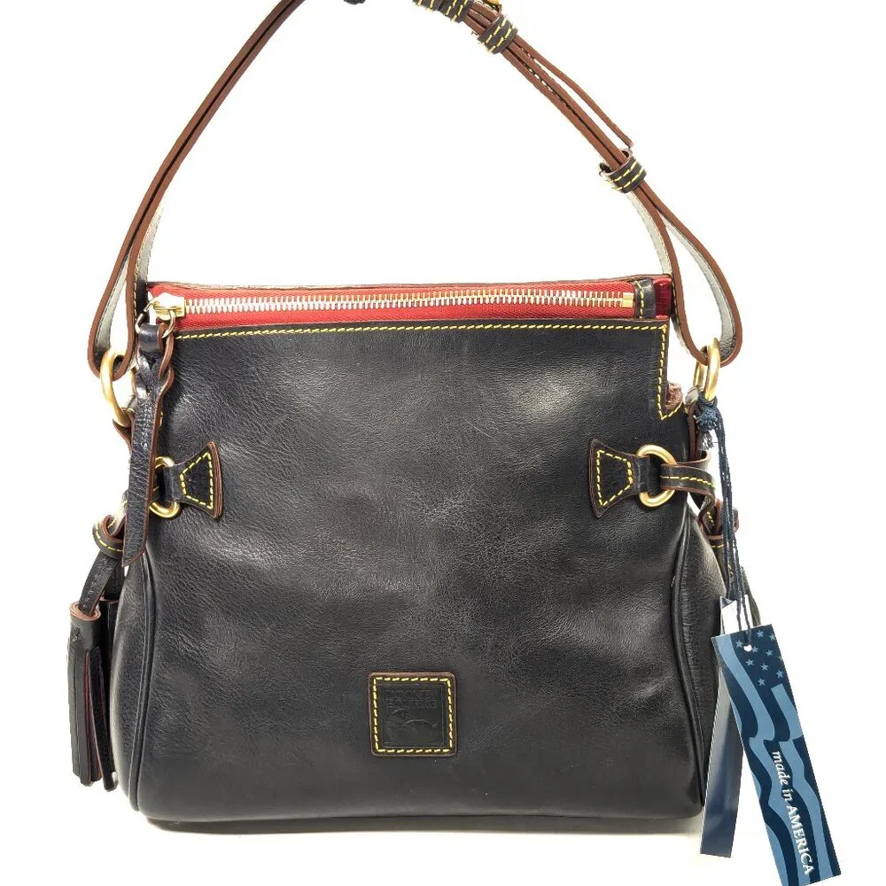 DOONEY & BOURKE USA Black Leather Florentine Hobo Satchel - Made in USA - NEW - Picture 16 of 16